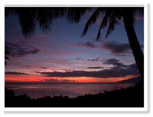 Zonsondergang op Tahiti Iti