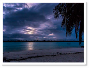 Zonsondergang op Maupiti, Frans Polynesië
